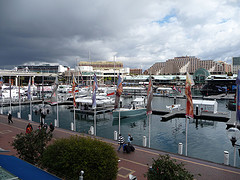 A great view of Cockle Bay Wharf from the conference venue.